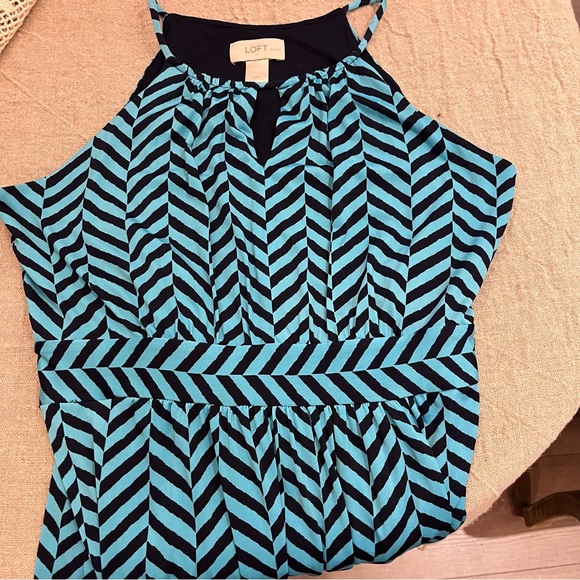 Loft summer stripe Dress , Sz M petit - Picture 7 of 8
